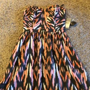 Guess multicolor short strapless dress